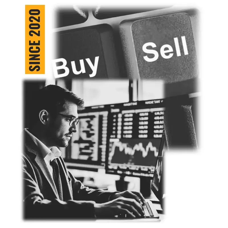 Trader buying and selling financial instruments